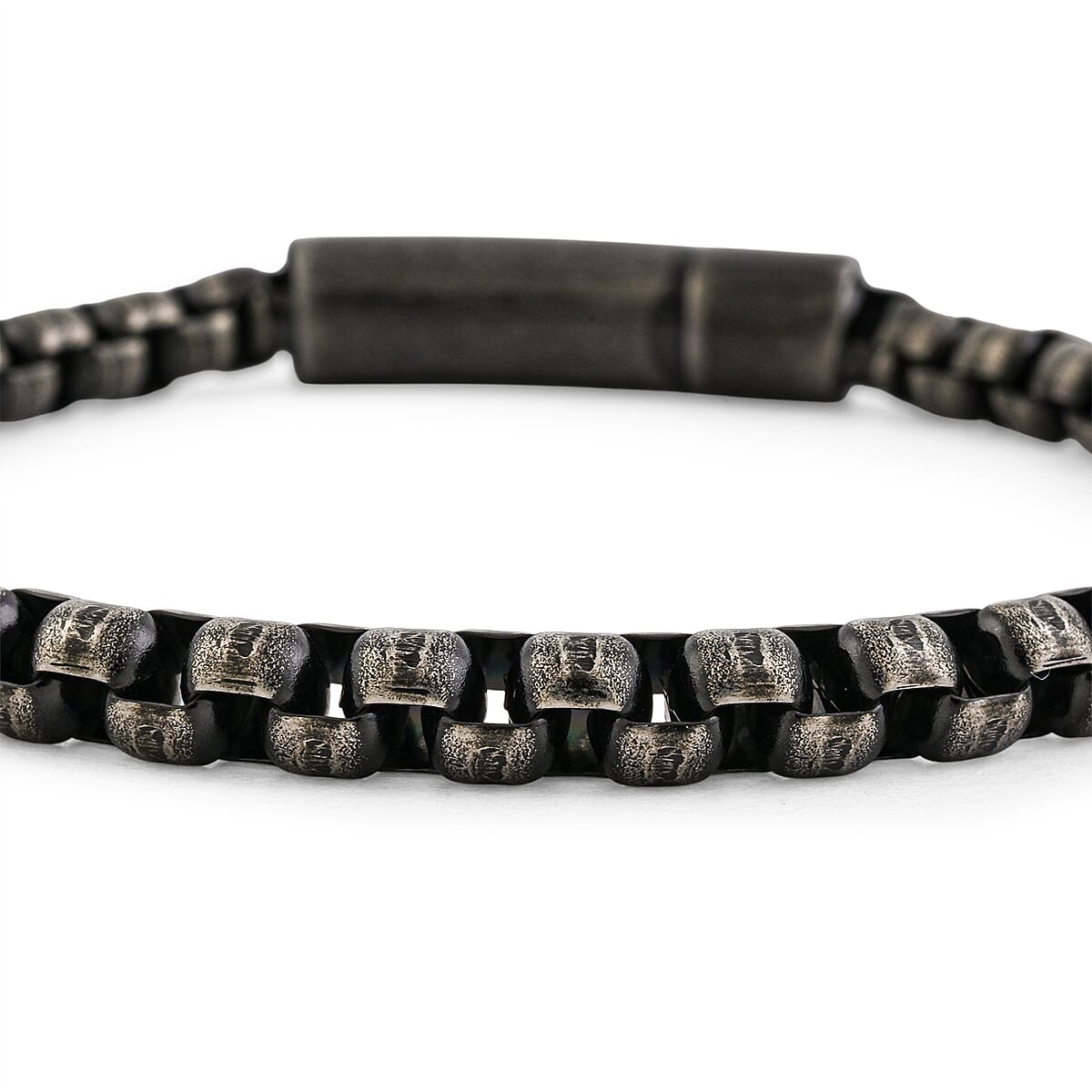 Fancy Chain Bracelet in ION Plated Black Stainless Steel (8.00 In) image number 3