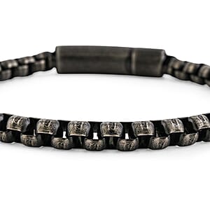 Fancy Chain Bracelet in ION Plated Black Stainless Steel (8.00 In)