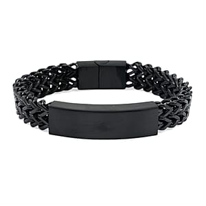 Dogtag Chain Bracelet in ION Plated Black Stainless Steel (8.00 In)