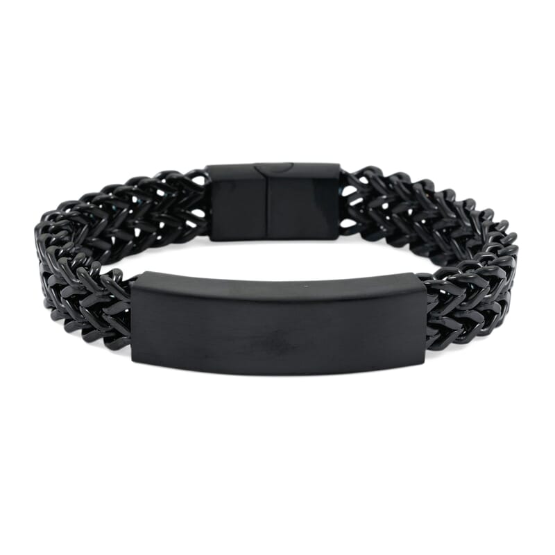 Dogtag Chain Bracelet in ION Plated Black Stainless Steel (8.00 In)