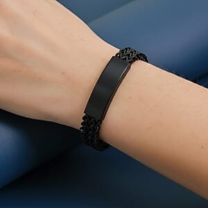 Dogtag Chain Bracelet in ION Plated Black Stainless Steel (8.00 In)