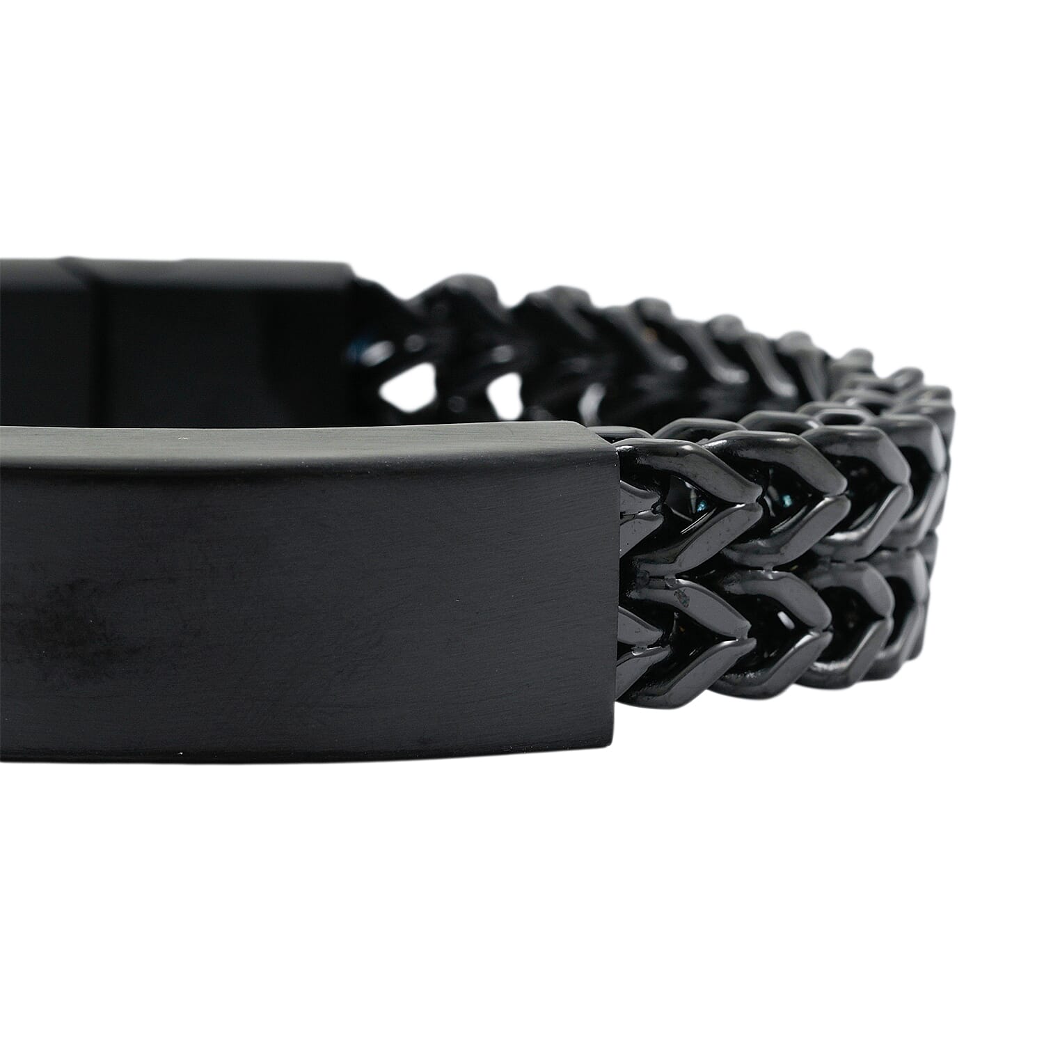Dogtag Chain Bracelet in ION Plated Black Stainless Steel (8.00 In)