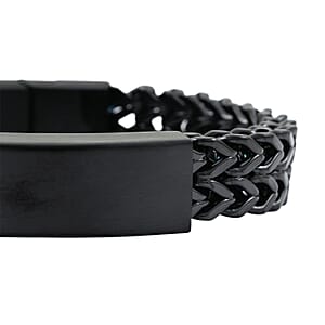 Dogtag Chain Bracelet in ION Plated Black Stainless Steel (8.00 In)