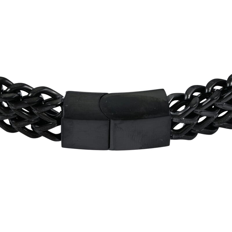 Dogtag Chain Bracelet in ION Plated Black Stainless Steel (8.00 In)