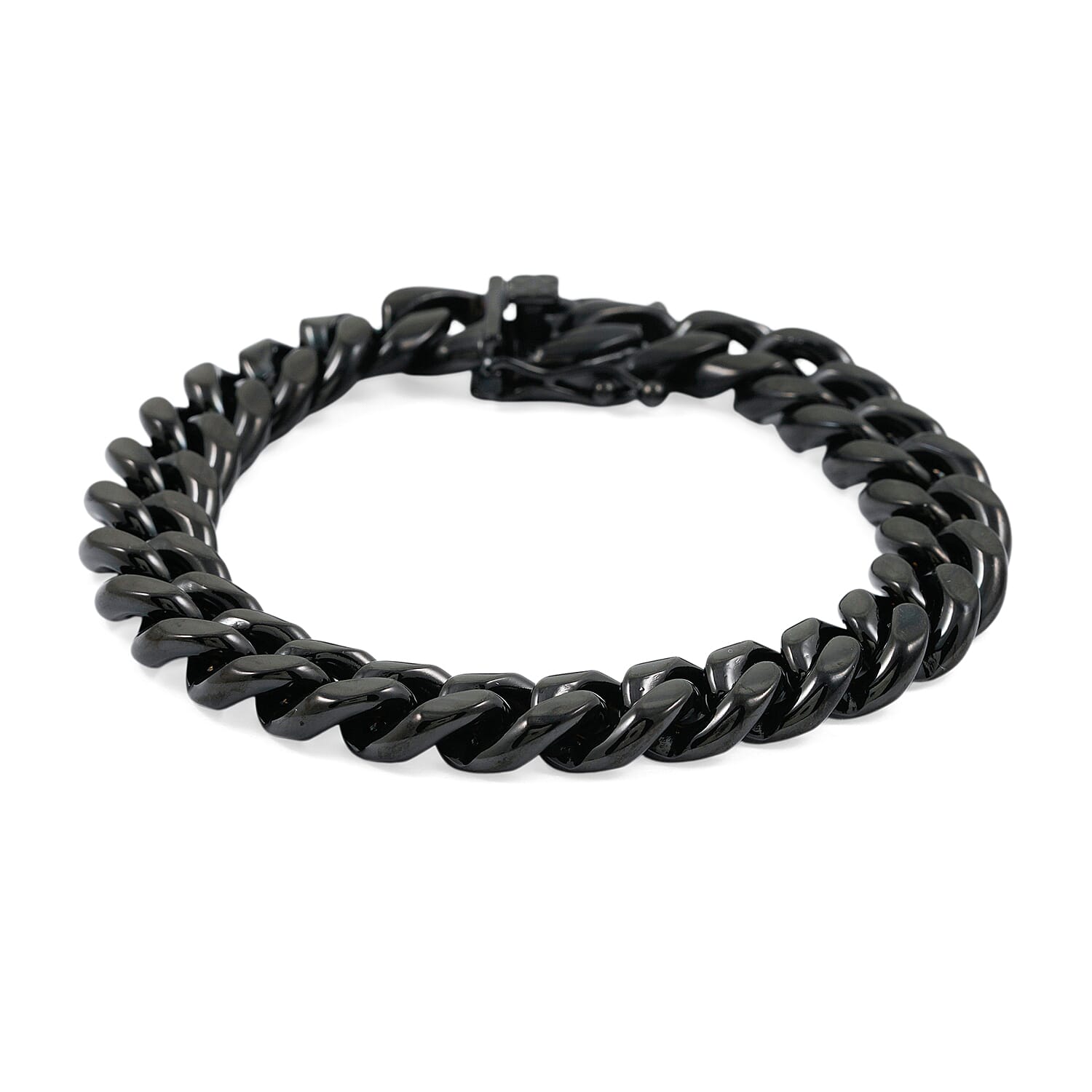Cuban Chain Bracelet in ION Plated Black Stainless Steel (8.50 In)