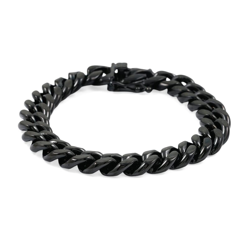 Cuban Chain Bracelet in ION Plated Black Stainless Steel (8.50 In)