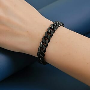 Cuban Chain Bracelet in ION Plated Black Stainless Steel (8.50 In)