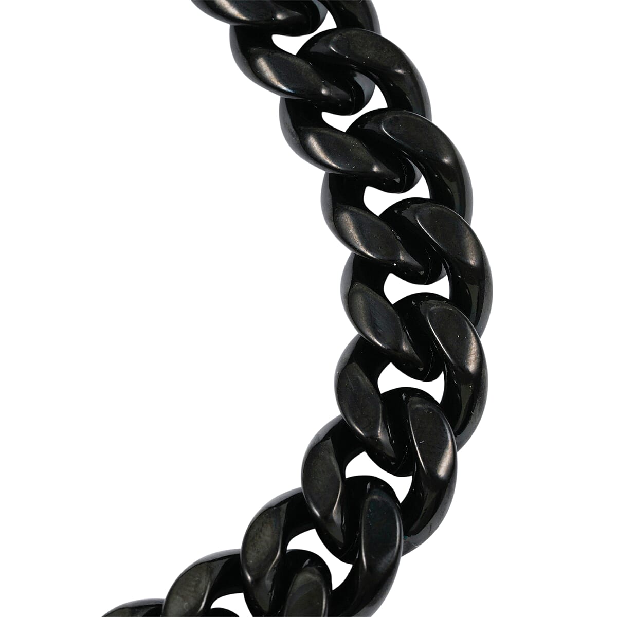 Cuban Chain Bracelet in ION Plated Black Stainless Steel (8.50 In) image number 3