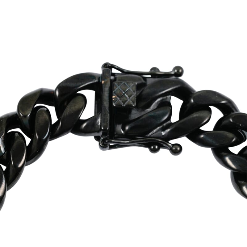 Cuban Chain Bracelet in ION Plated Black Stainless Steel (8.50 In)