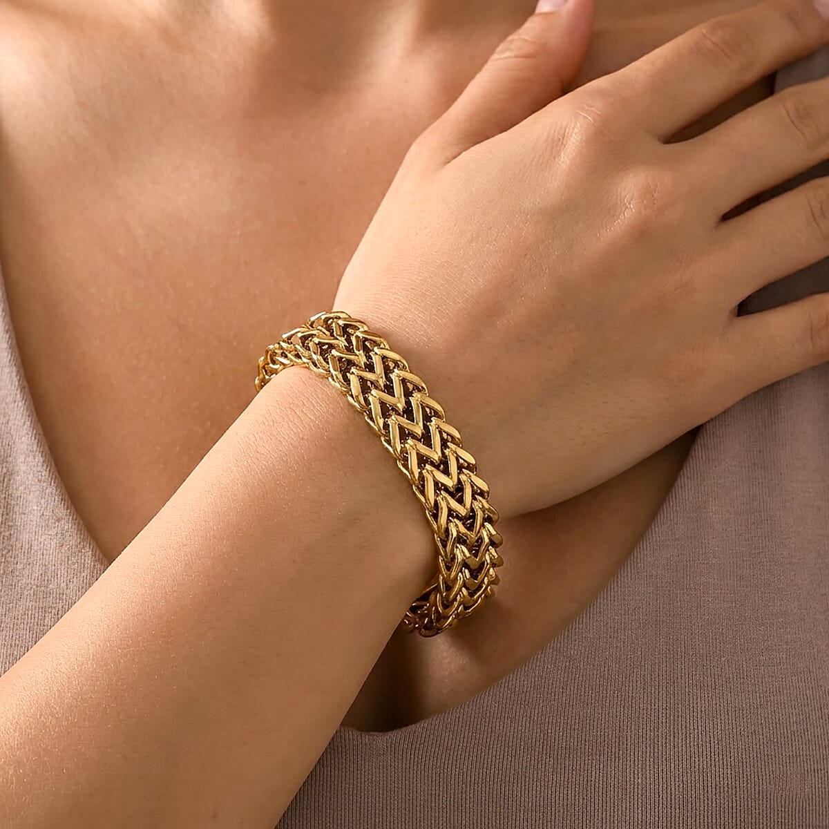 Foxtail Chain Bracelet in ION Plated YG Stainless Steel (8.50 In) image number 2