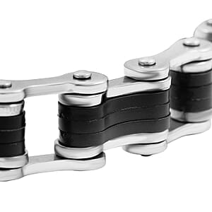 Bicycle Chain Bracelet in ION Plated Black and Stainless Steel (9.00 In)