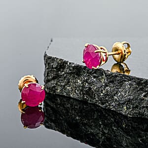 Luxoro AAA Ruby 2.00 ctw Earrings in 14K Yellow Gold