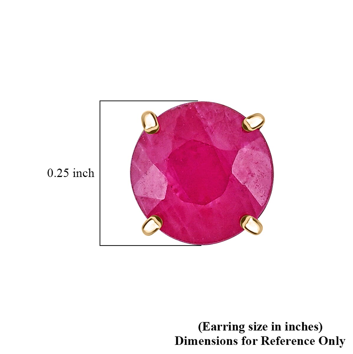 Luxoro AAA Ruby 2.00 ctw Earrings in 14K Yellow Gold image number 4