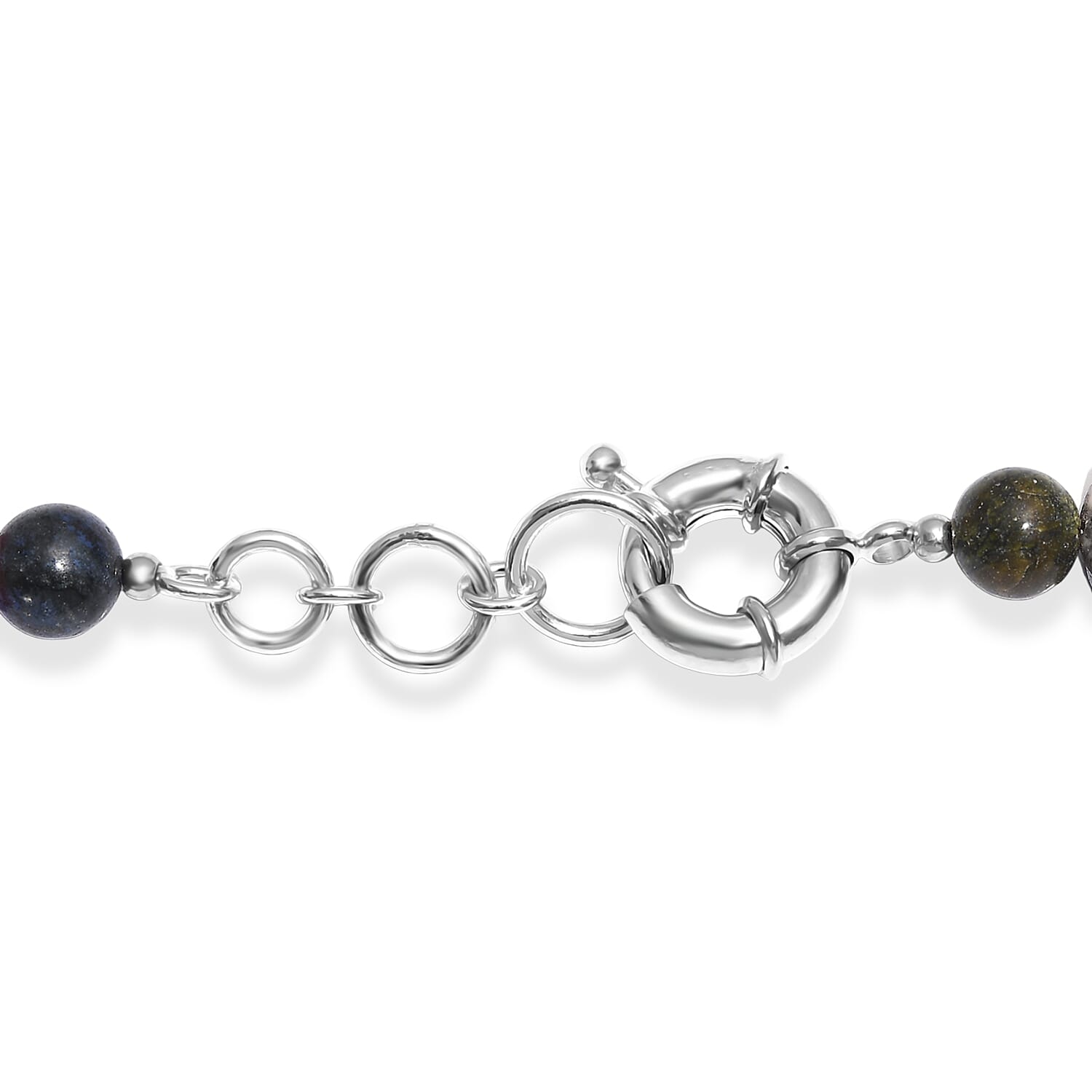 EverTrue Banded Agate and Multi Gemstone 360.00 ctw Beaded Necklace (18 Inches) in Platinum Bond