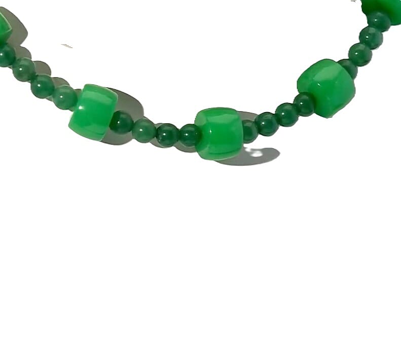 EverTrue Green Aventurine 395.00 ctw Beaded Necklace in Platinum Bond 18 Inches
