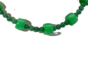 EverTrue Green Aventurine 395.00 ctw Beaded Necklace in Platinum Bond 18 Inches