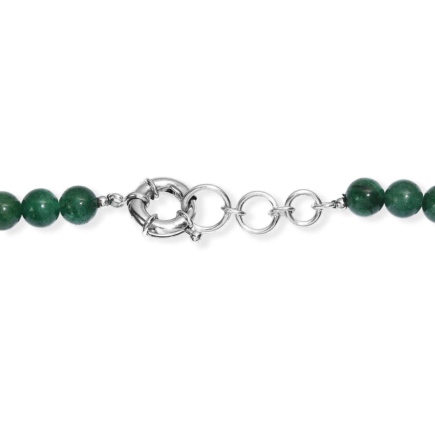 EverTrue Green Aventurine 395.00 ctw Beaded Necklace in Platinum Bond 18 Inches