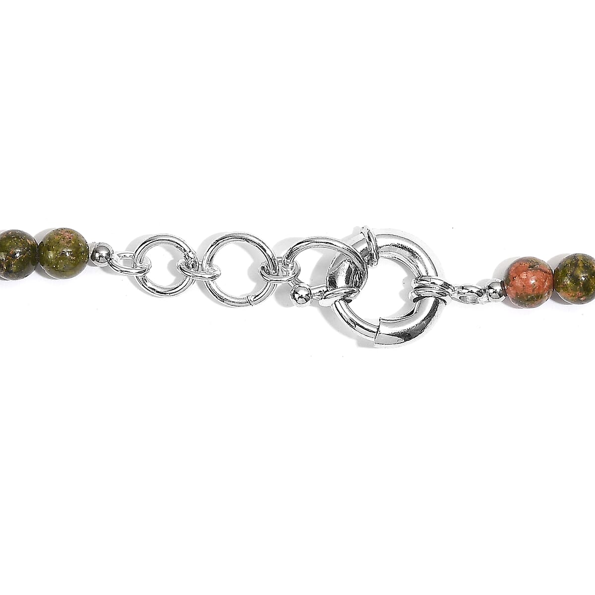 EverTrue Autumn Jasper and Unakite 381.00 ctw Beaded Necklace in Platinum Bond 18 Inches  image number 4