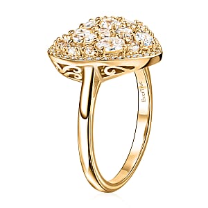 EverTrue Lab Created White Sapphire 2.50 ctw Heart Ring in 18K YG Plated (Size  10.0)