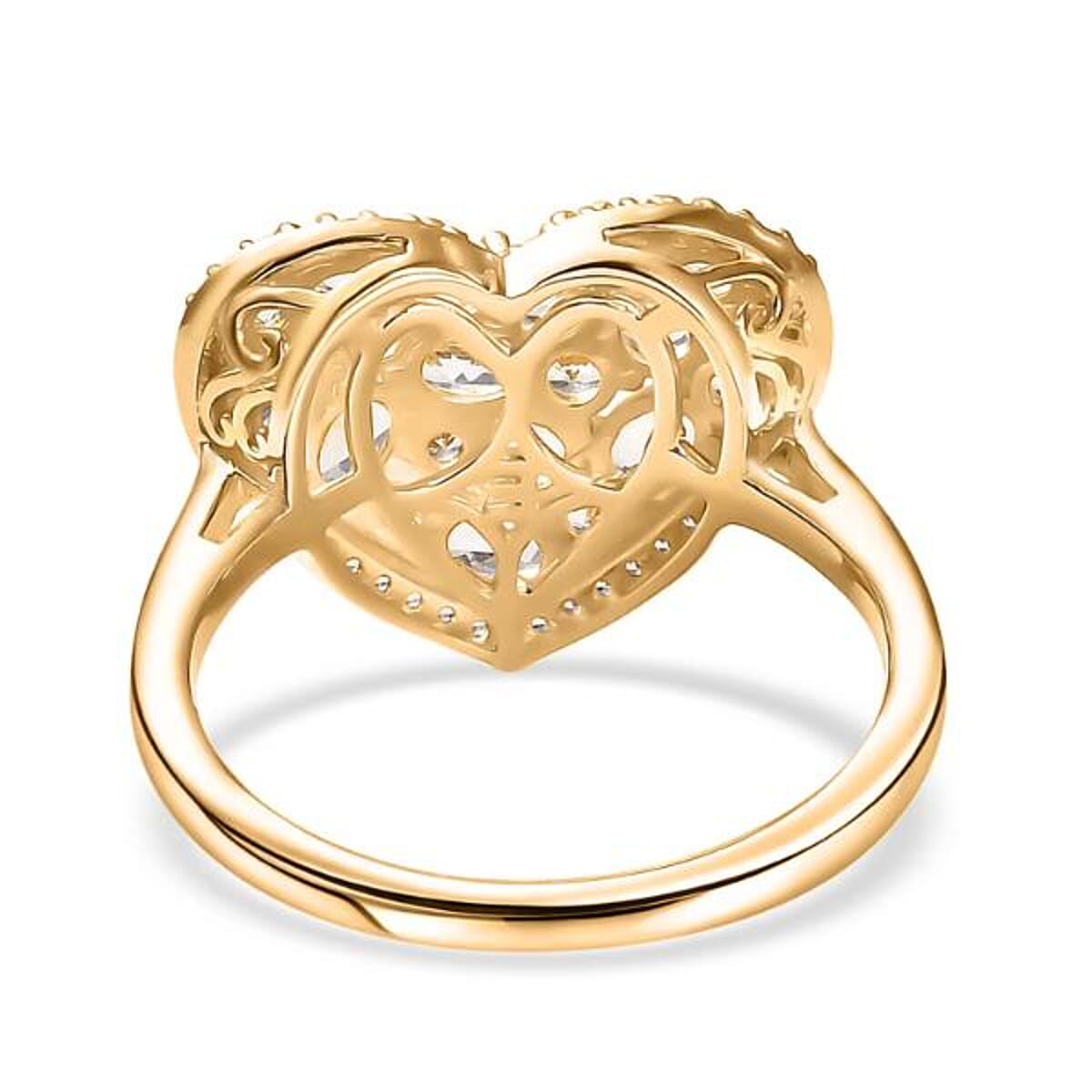 EverTrue Lab Created White Sapphire 2.50 ctw Heart Ring in 18K YG Plated (Size 8.0) image number 6