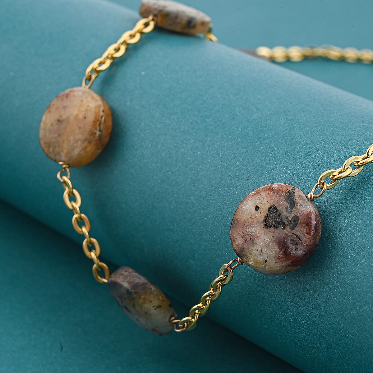 EverTrue Multi Agate 105.00 ctw Beaded Necklace (24-26 Inches) in ION Plated YG Stainless Steel image number 1