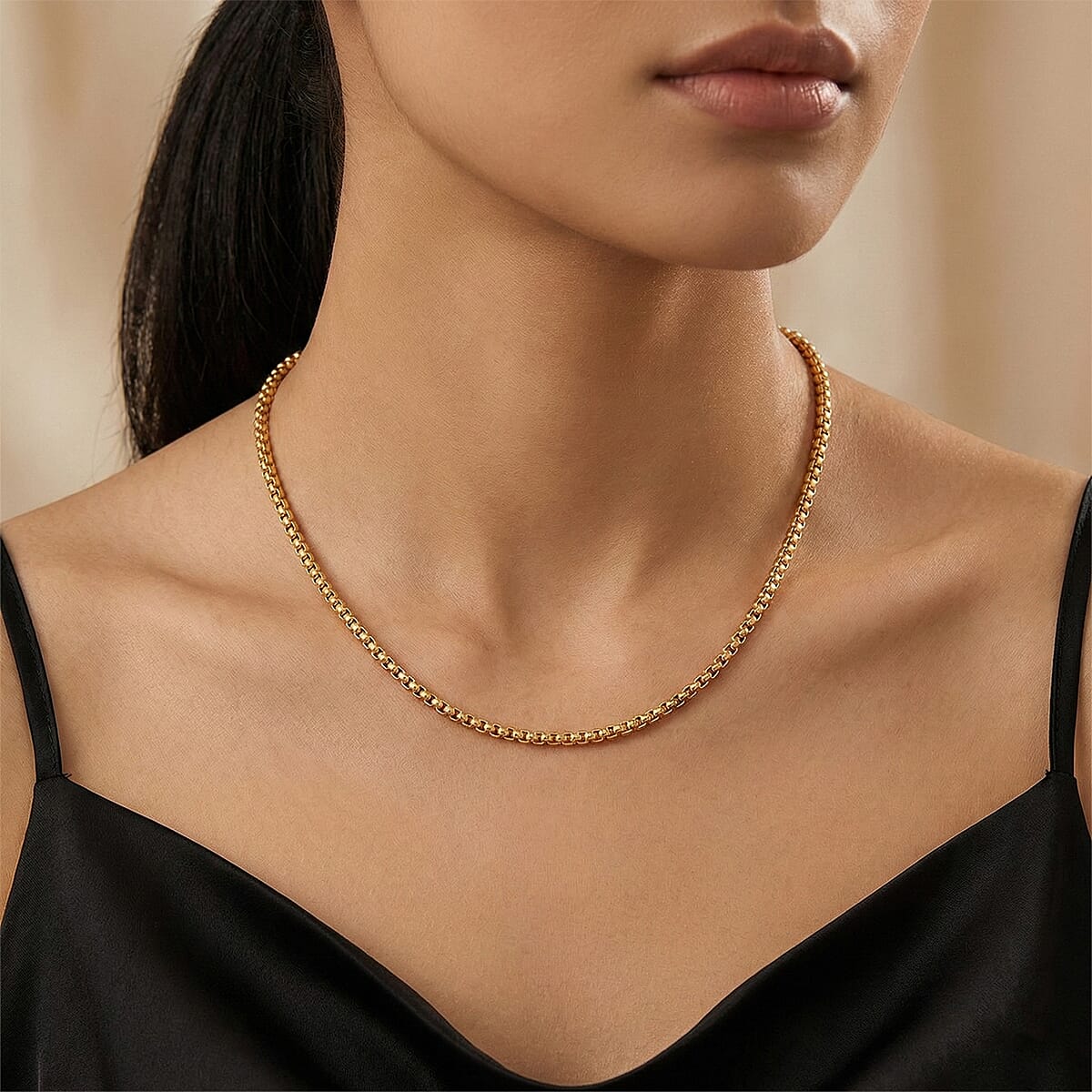 TLV Belcher Chain Necklace in 23K Yellow Gold 3.8 Grams 17 Inches image number 2
