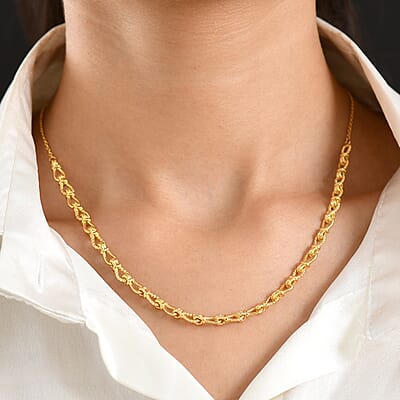 EverTrue Bronzella Collection Link Necklace (18-20Inches) in 18K YG Plated Bronze