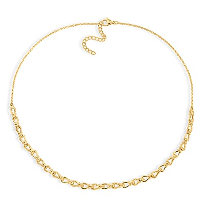 EverTrue Bronzella Collection Link Necklace (18-20Inches) in 18K YG Plated Bronze