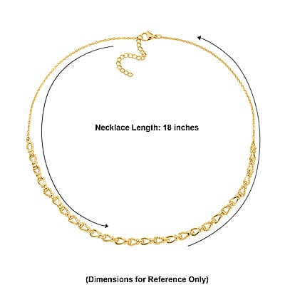 EverTrue Bronzella Collection Link Necklace (18-20Inches) in 18K YG Plated Bronze