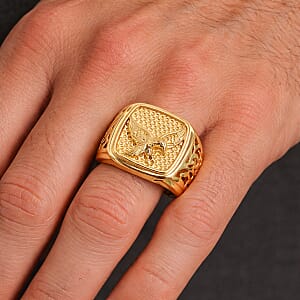 EverTrue Bronzella Collection Men's Ring in 18K Yellow Gold Plated Bronze (Size 11.0)