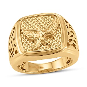 EverTrue Bronzella Collection Men's Ring in 18K Yellow Gold Plated Bronze (Size 13.0)