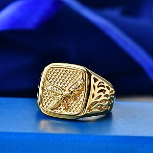 EverTrue Bronzella Collection Men's Ring in 18K Yellow Gold Plated Bronze (Size 14.0)