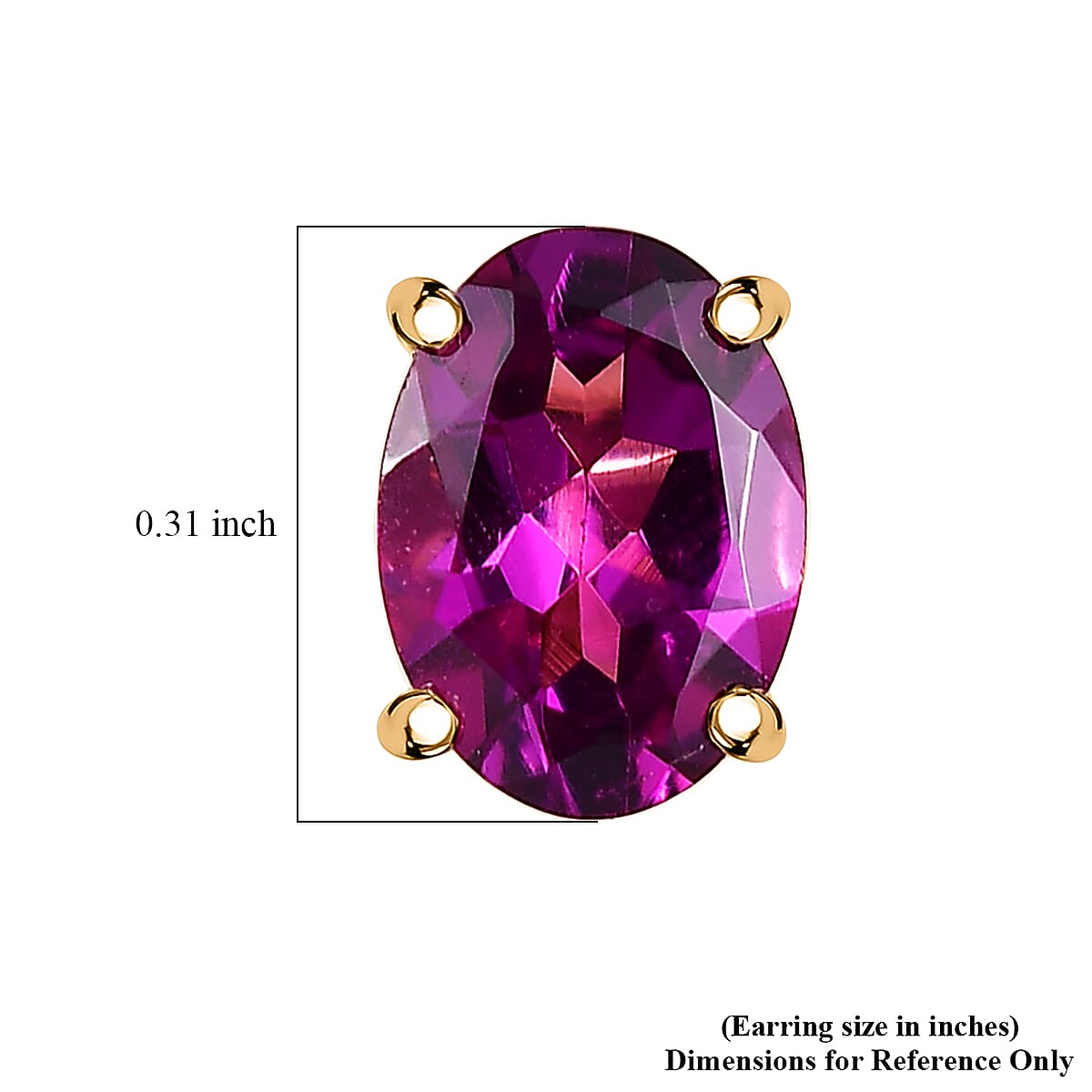 Luxoro AAA Radiant Ember Garnet 1.75 ctw Solitaire Stud Earrings in 10K Yellow Gold image number 4
