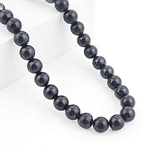 EverTrue Shungite 310.00 ctw Beaded Necklace in Platinum Bond 20 Inches