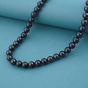 EverTrue Shungite 310.00 ctw Beaded Necklace in Platinum Bond 20 Inches