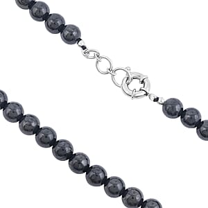 EverTrue Shungite 310.00 ctw Beaded Necklace in Platinum Bond 20 Inches