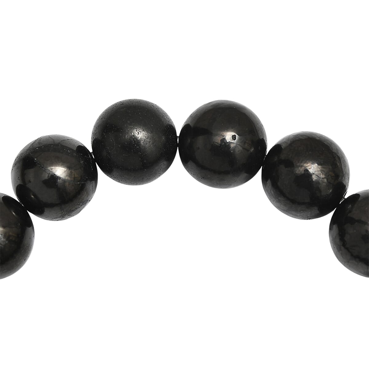 Shungite 188.00 ctw Beaded Stretch Bracelet image number 3