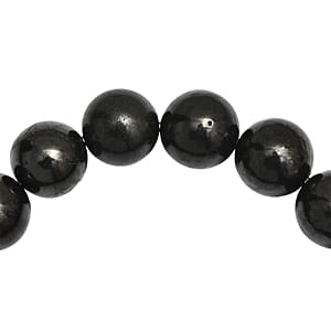Shungite 188.00 ctw Beaded Stretch Bracelet