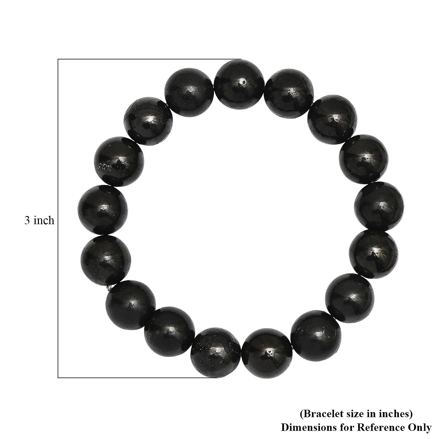 Shungite 188.00 ctw Beaded Stretch Bracelet