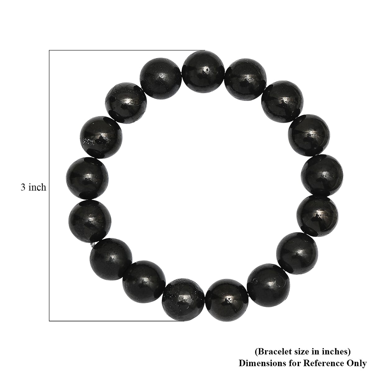 Shungite 188.00 ctw Beaded Stretch Bracelet image number 4