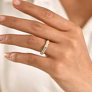 D'Joy Fancy Ring in 18K Vermeil YG and Rhodium Over Sterling Silver (Size 8.0) 3.85 Grams