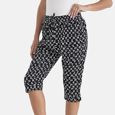 La Marey Black Woven Printed Jogger - One Size Missy