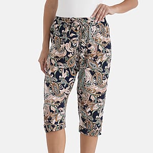 La Marey Navy Woven Printed Jogger - One Size Plus