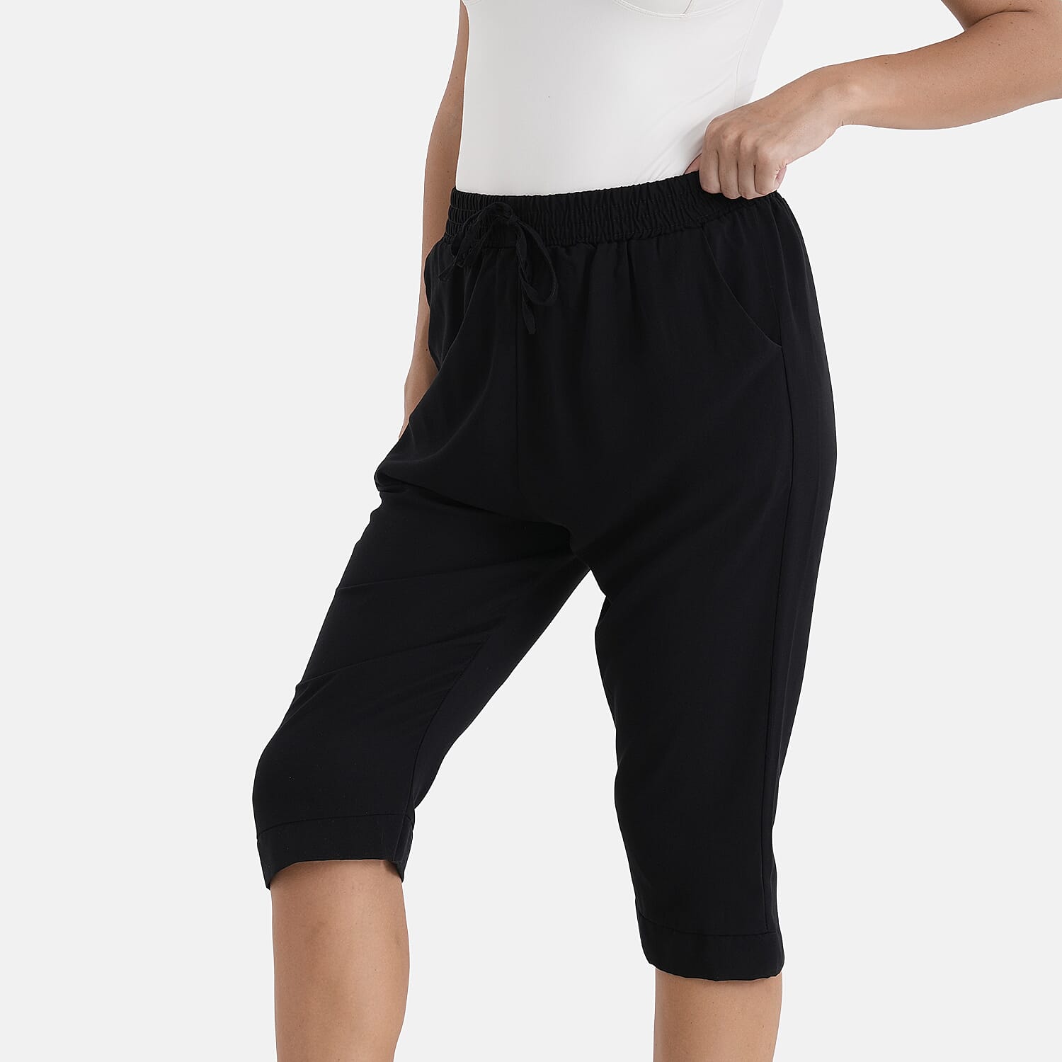 La Marey Black Woven Printed Jogger - One Size Missy