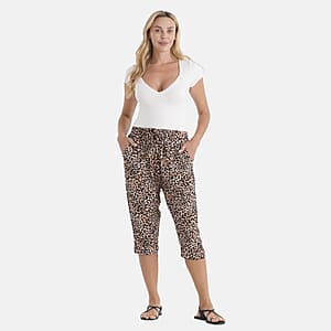 La Marey Brown Woven Printed Jogger - One Size Missy