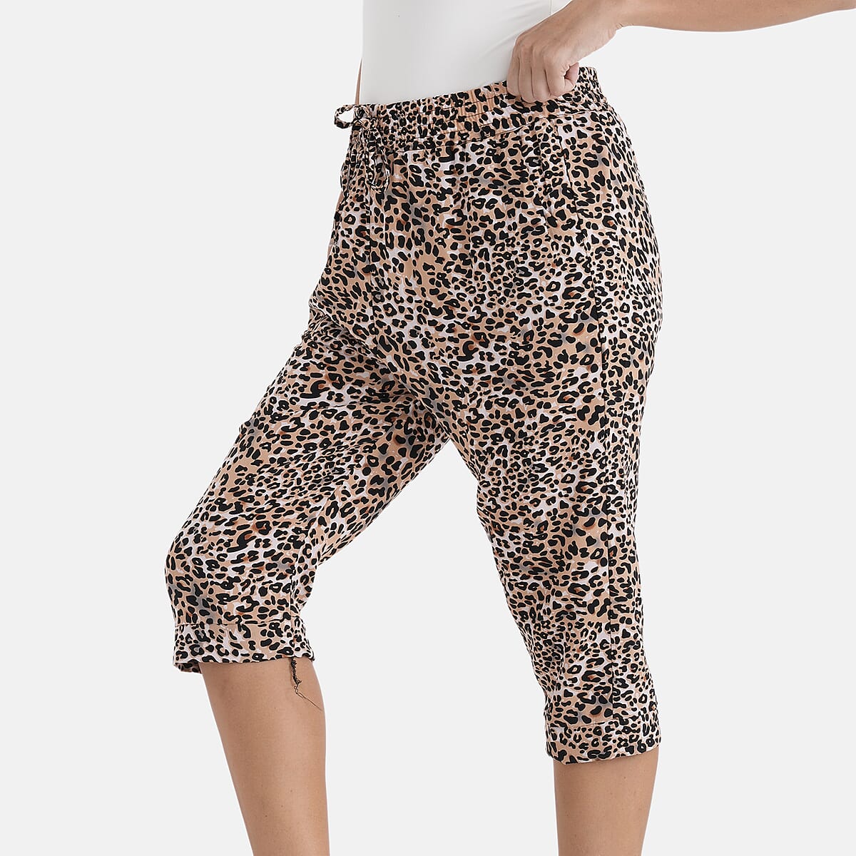 La Marey Brown Woven Printed Jogger - One Size Missy image number 3