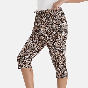La Marey Brown Woven Printed Jogger - One Size Missy