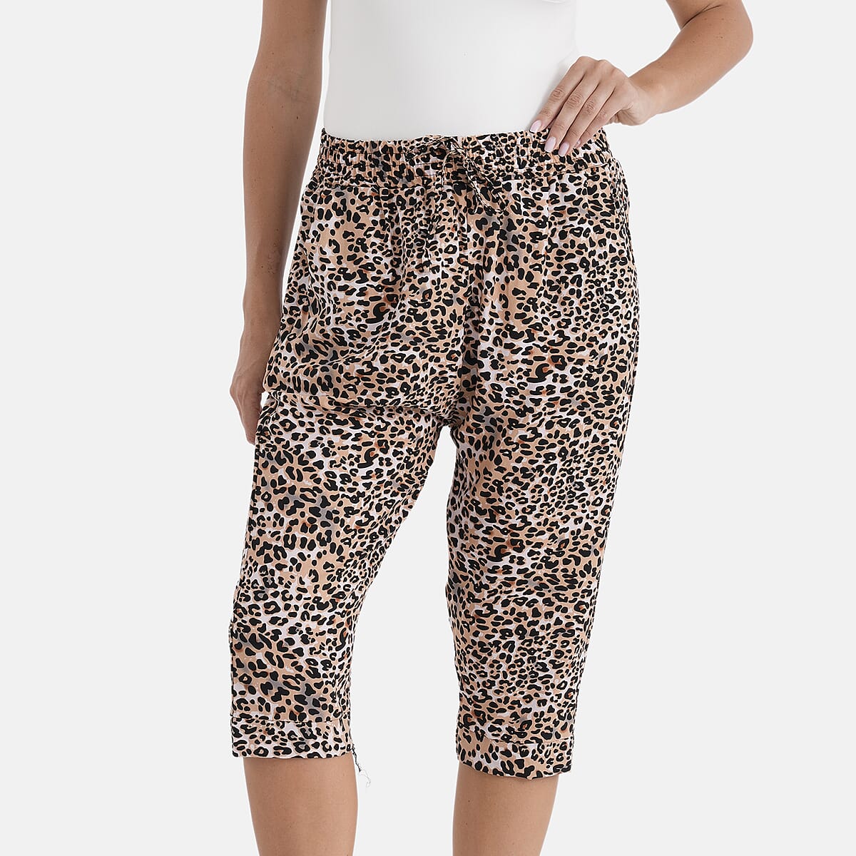 La Marey Brown Woven Printed Jogger - One Size Missy image number 4