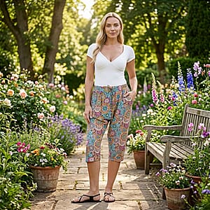 La Marey Black Woven Printed Jogger - One Size Missy
