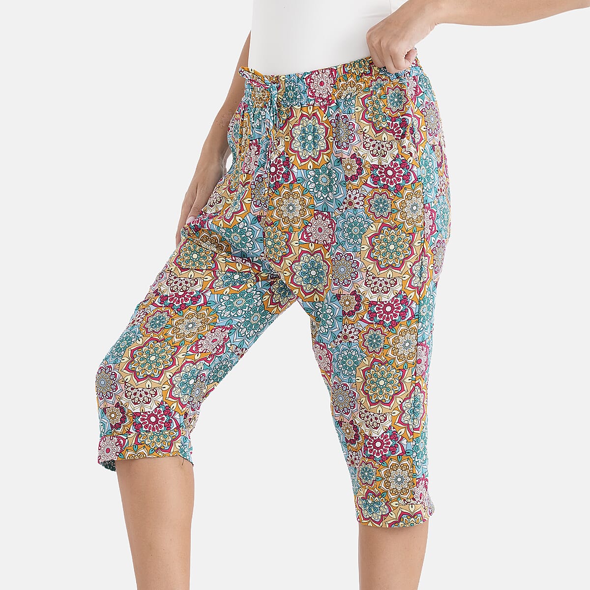 La Marey Black Woven Printed Jogger - One Size Missy image number 3